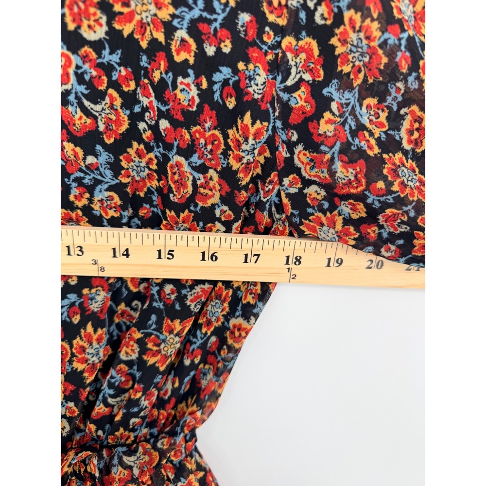 Jason Wu Collective Womens Floral Long Sleeve Mini Dress Black Orange Size 6 - Picture 11 of 13